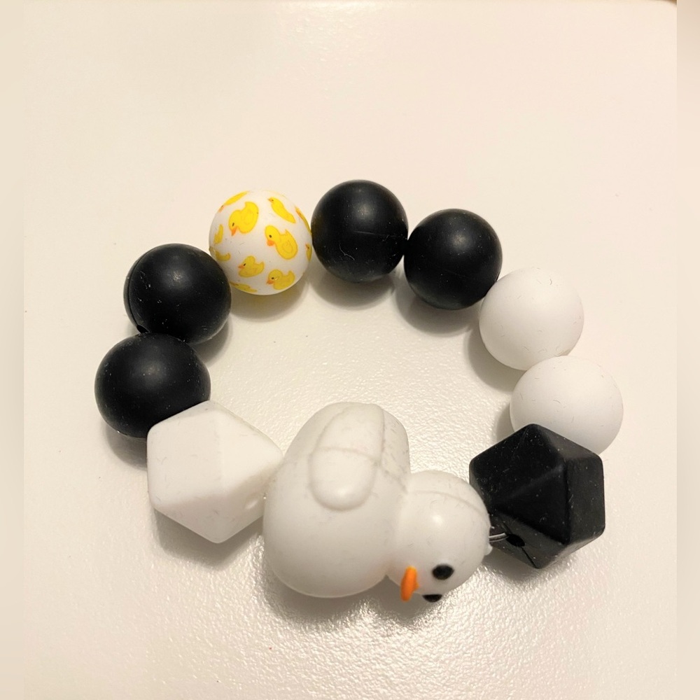 Black and White Duck Beaded Kids Bracelet